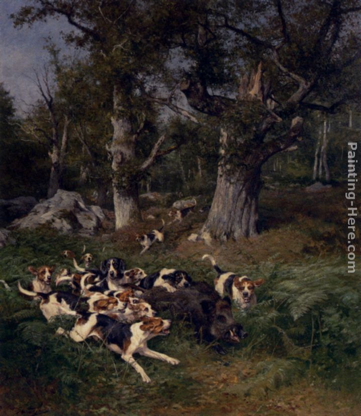 The Boar Chase painting - Charles Olivier De Penne The Boar Chase art painting